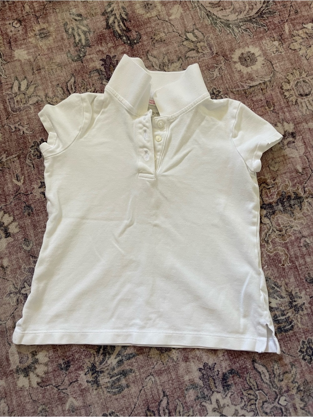 Old Navy Girls' White Polo Shirt with Short Sleeves